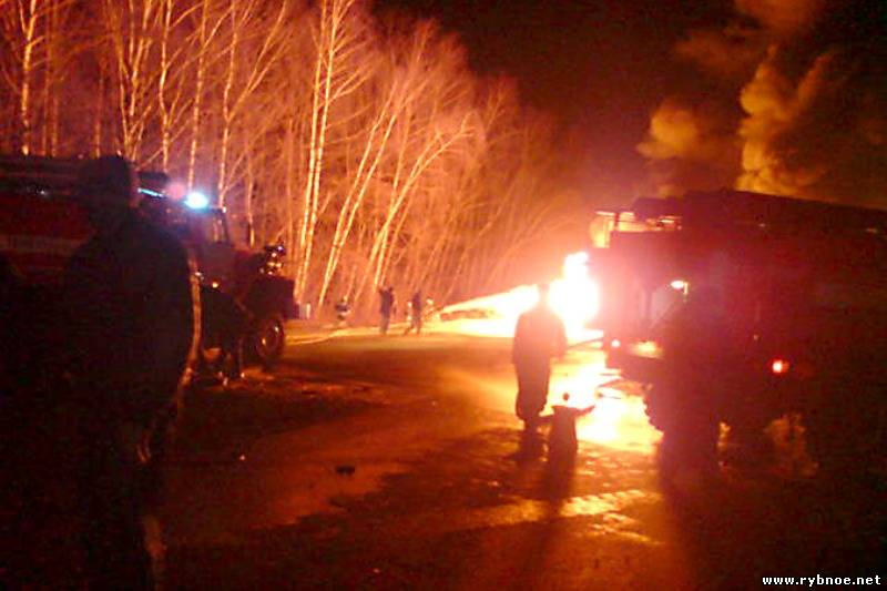 Ночью в Рыбновском районе на М5 «Урал» сгорел бензовоз