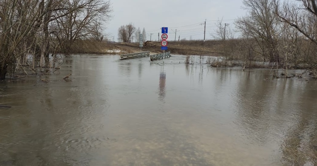 В Рыбновском районе затопило мост соединяющий две деревни