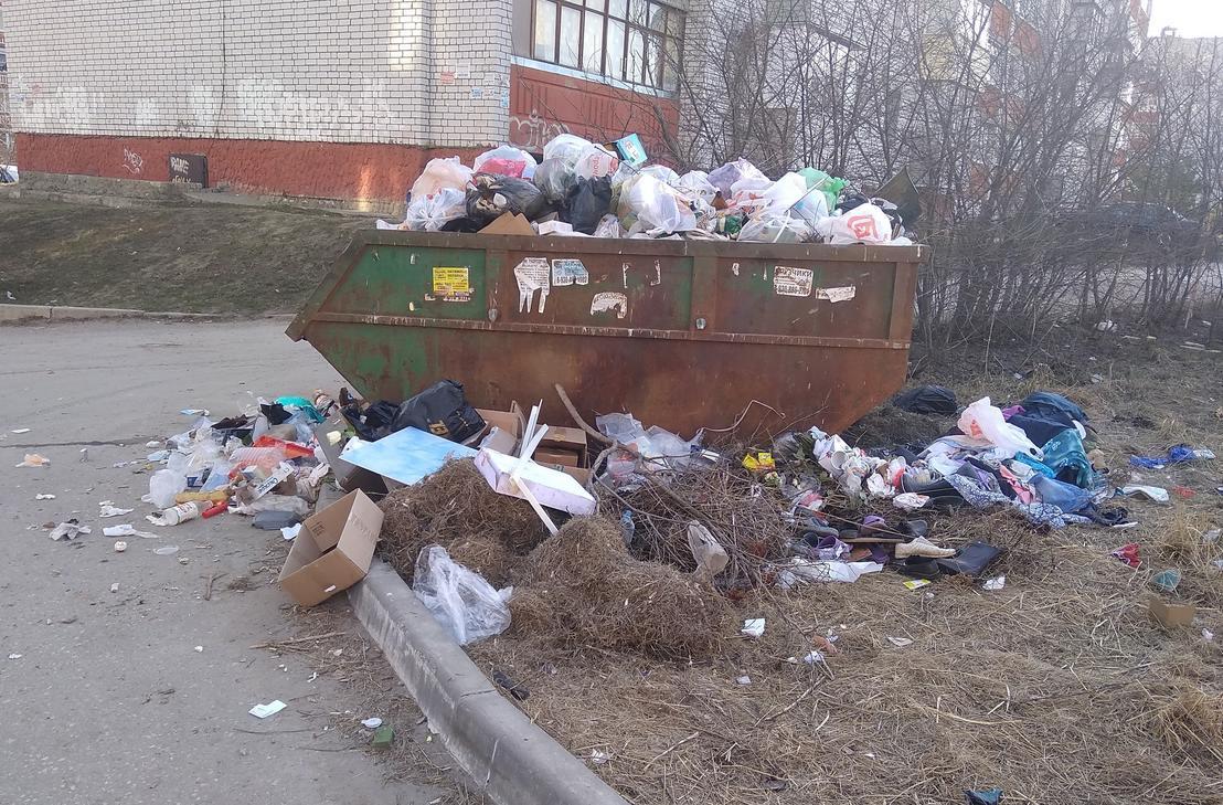 Контейнерные площадки Рыбновского района снова завалены мусором. Видео