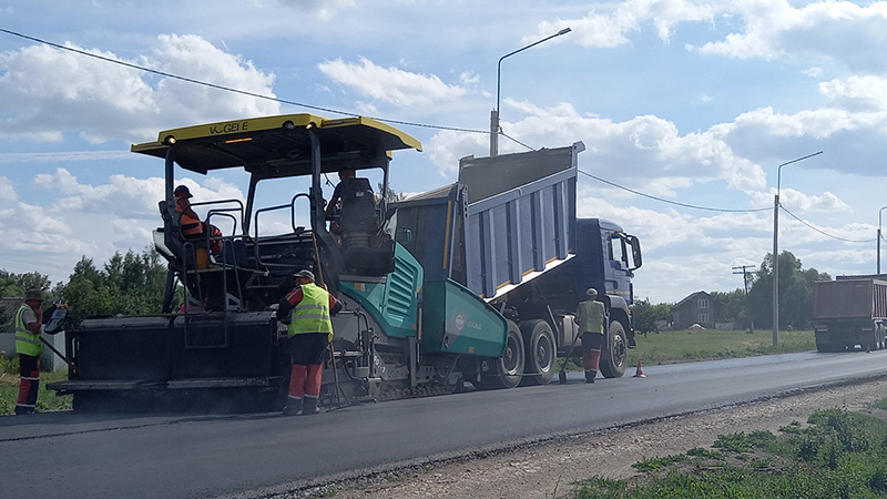 В Рыбновском районе продолжается реконструкция автодороги