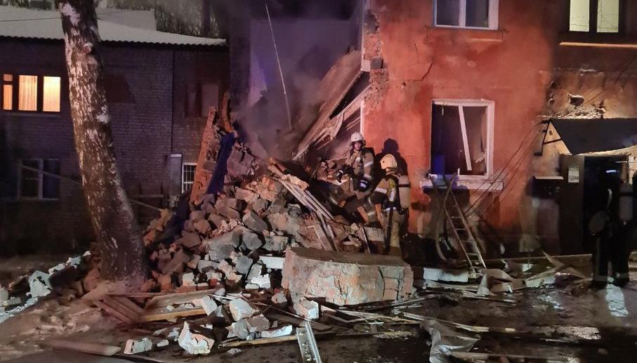 В Рязани из-за взрыва обрушился дом. Видео