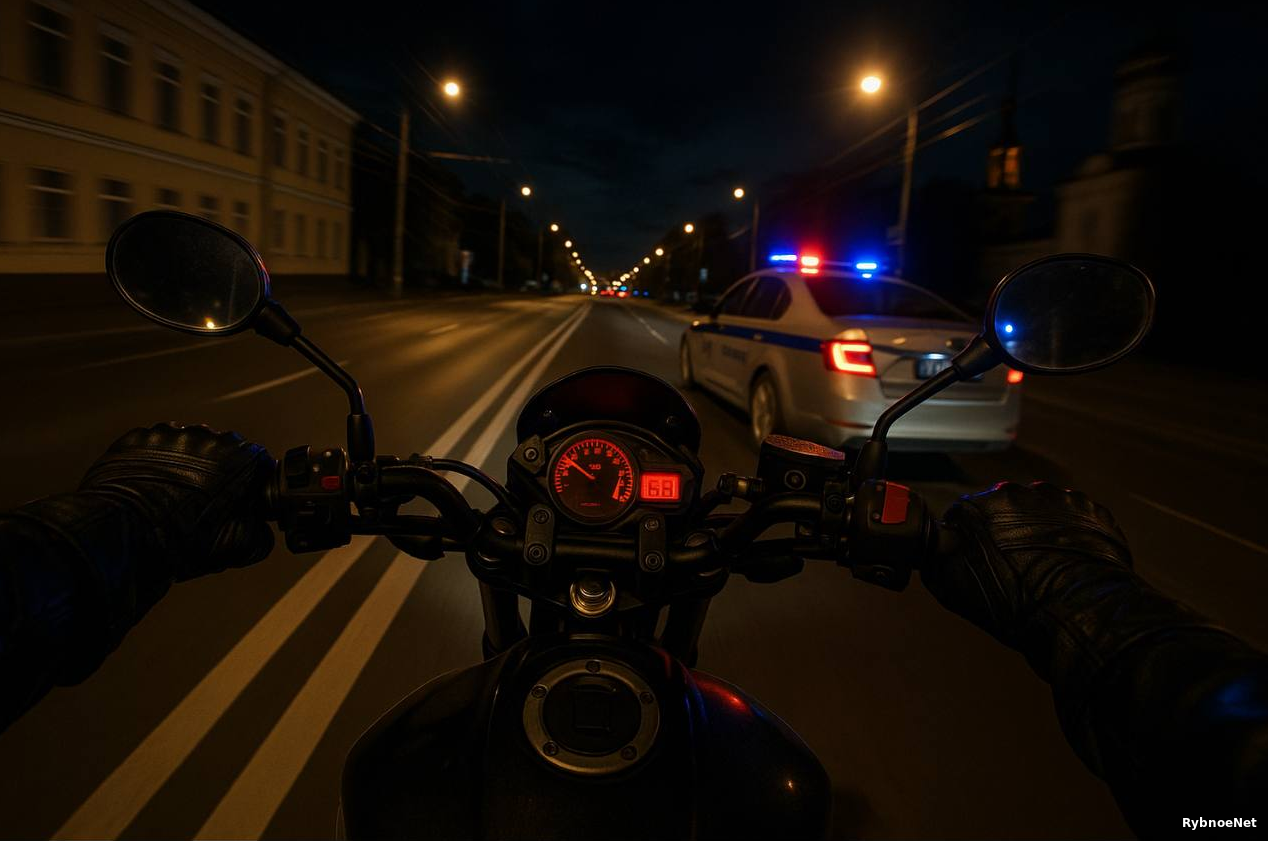 Рыбновец угонял от полицейских на мотоцикле по центру Рязани