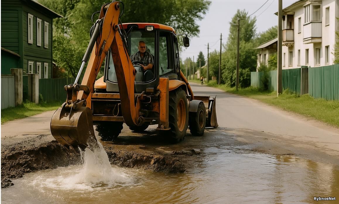 Аварийное отключение воды в центре г. Рыбное