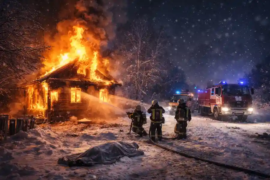 В деревне Городище при пожаре в жилом доме погиб мужчина