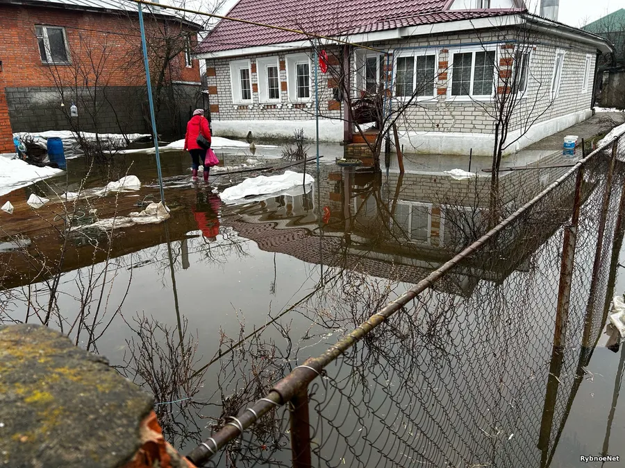 В Рыбном подтопило дома на улице Школьной