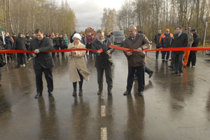 Ковалев открытвает новую дорогу в городе Рыбное